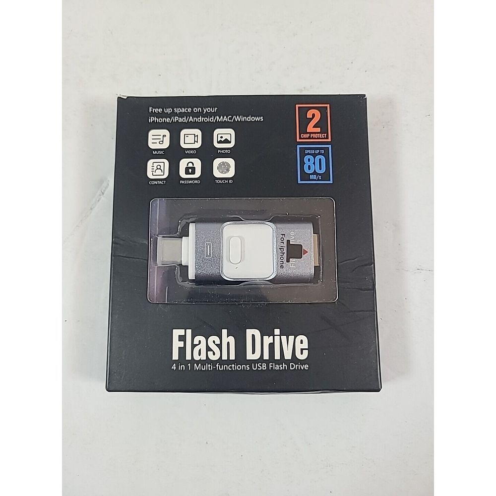 4-in-1 Multi-Function USB Flash Drive - Black and White